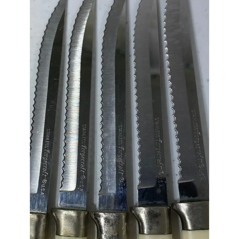Vintage Kitchen Knives Mixed Lot of 7 Steak Pairing READ‎